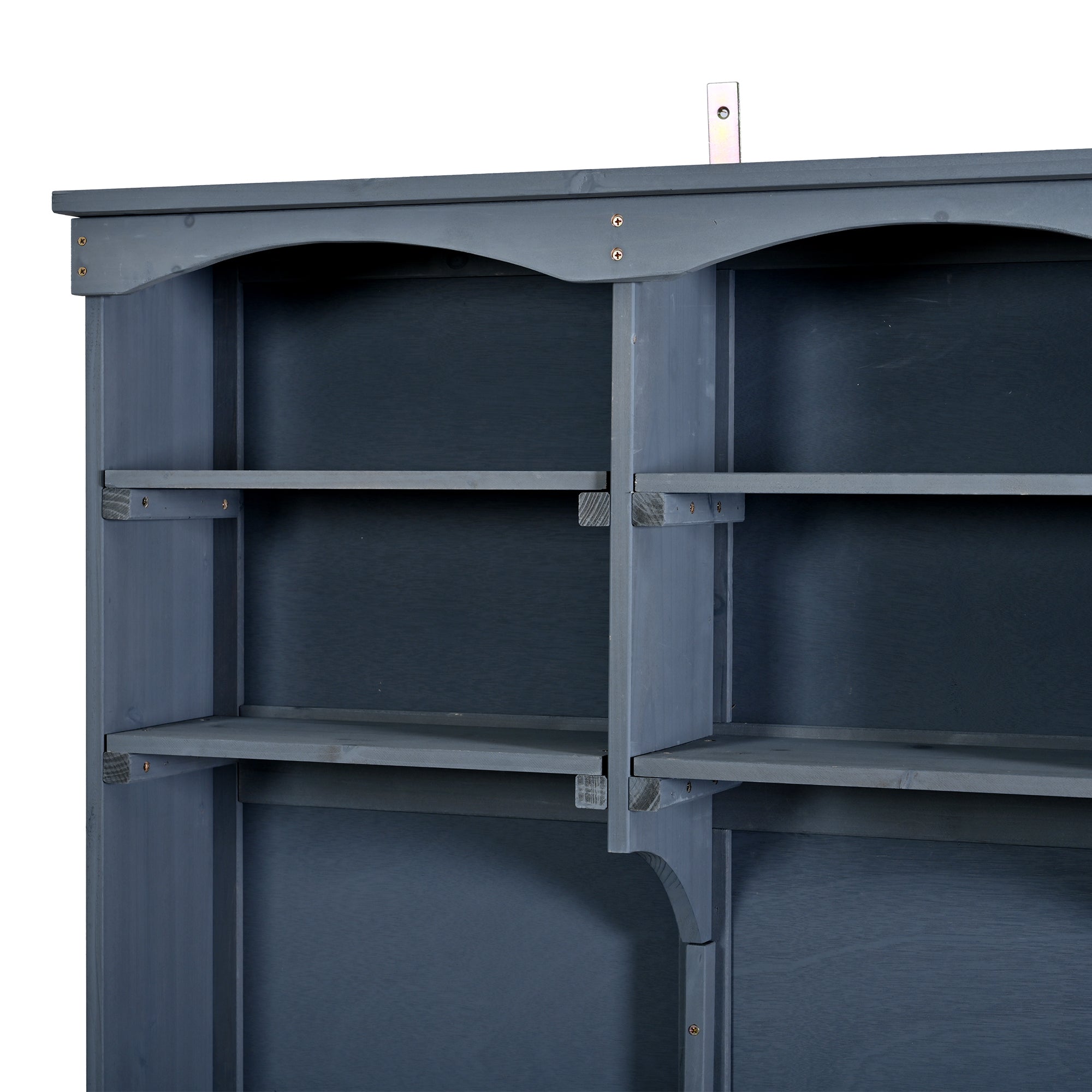 TOPMAX Large Fir Wood Potting Bench with Hutch and Storage