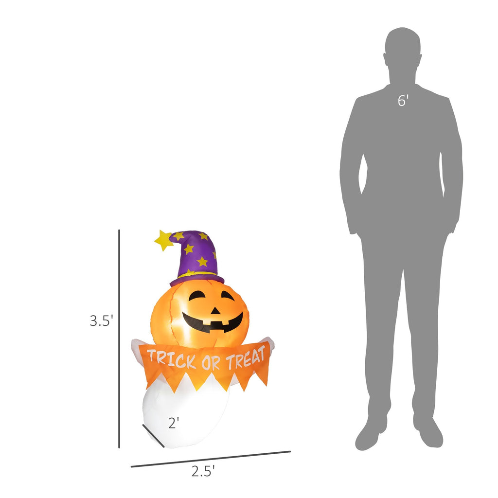 Inflatable Halloween Window Sticker Ghost with LED Lights – 41.3" Tall
