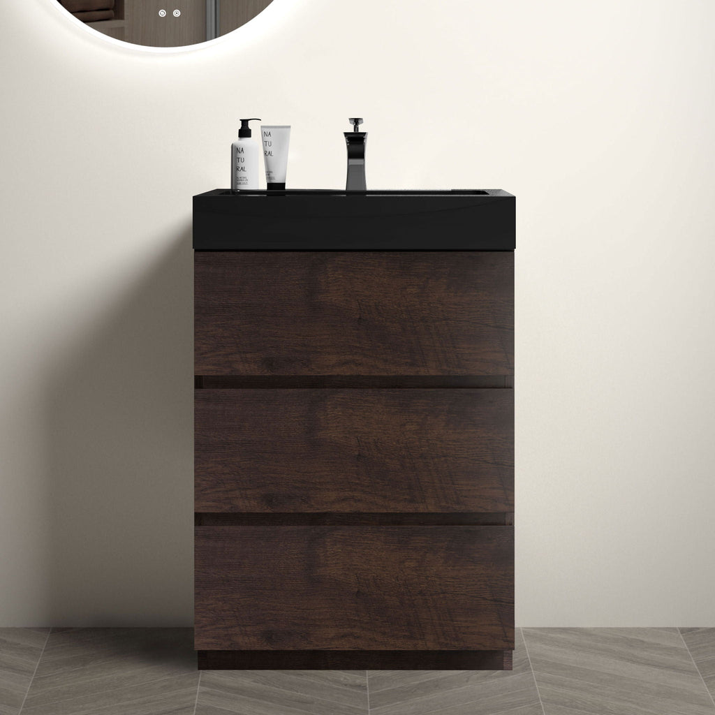 Alice - Bathroom Vanity With Large Storage Freestanding Bathroom Vanity, Sink For Modern Bathroom, One-Piece Sink Basin Without Drain And Faucet