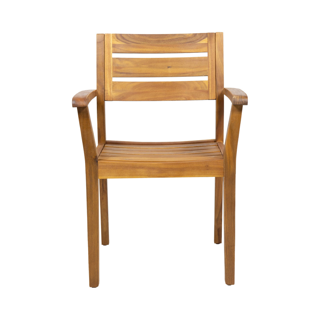Stamford Dining Chairs Set of 2, Acacia Wood Patio Armchair