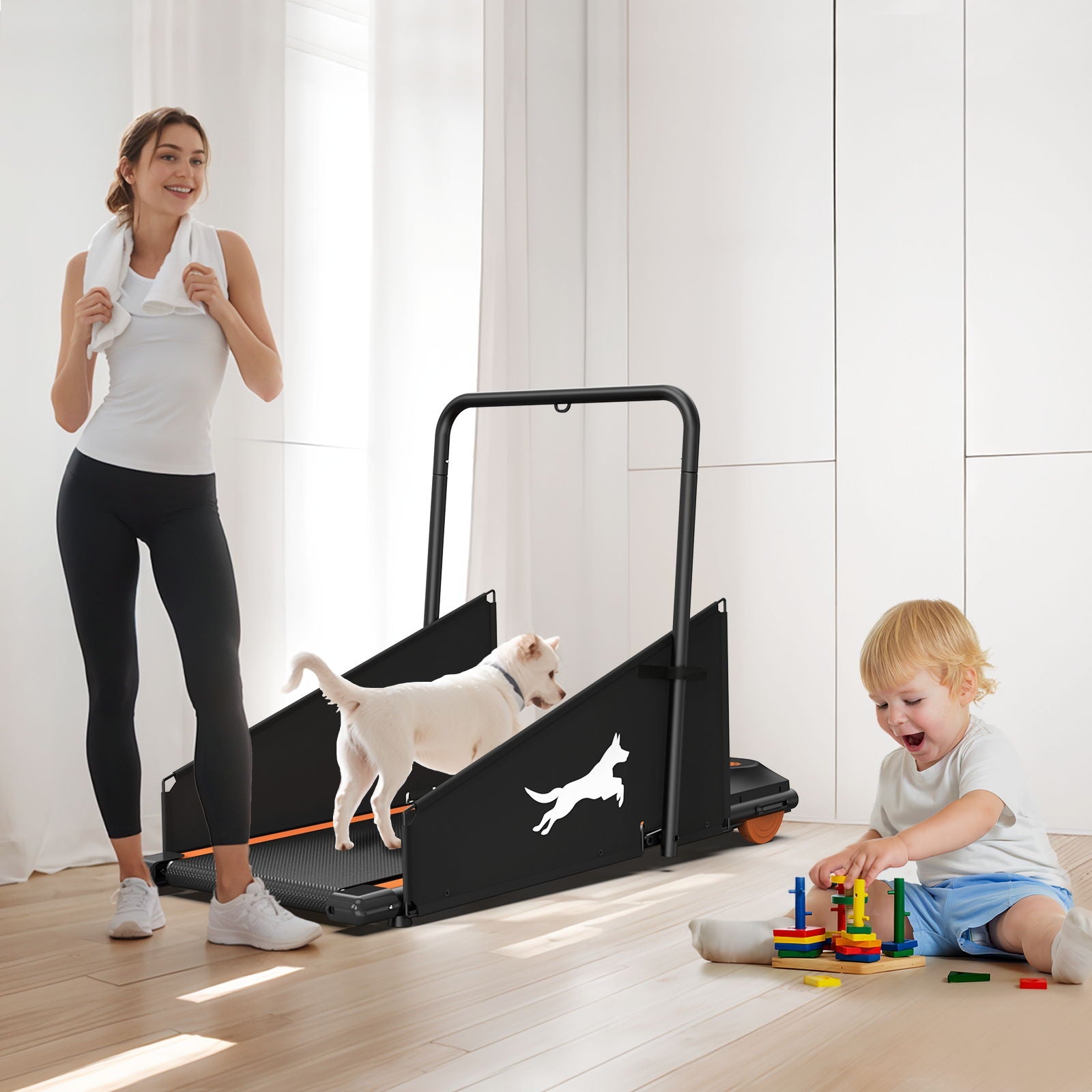 Dog Treadmill For Small To Medium Dogs With LED Display - Black / Orange