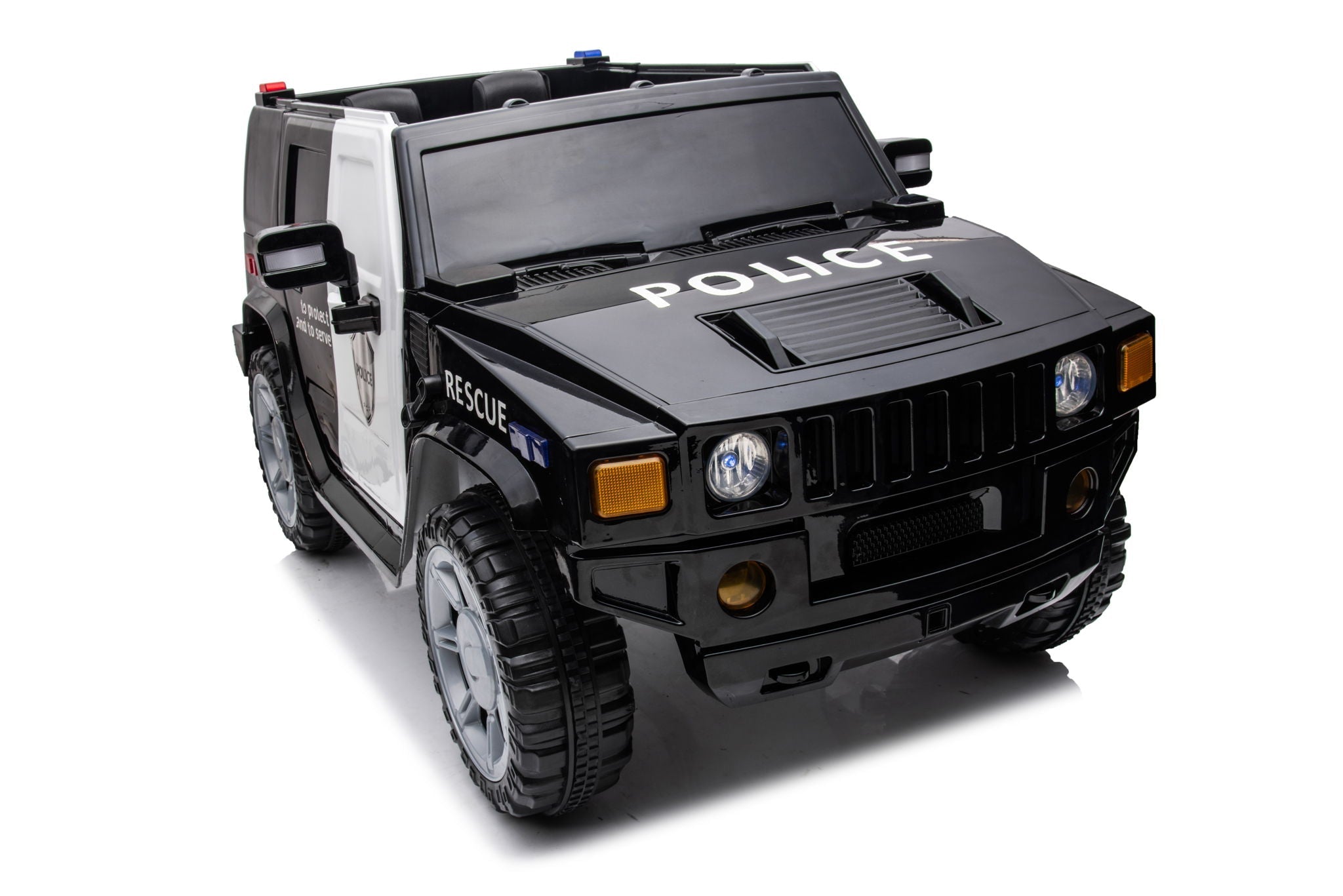 12V7A 30W*2 Four-Wheel Drive Seat One Button Start, Forward And Backward, High And Low Speed, Music, Front Light, Power Display, Two Doors Can Open, 2.4G R / C, Seat Belt Four Wheel Absorber