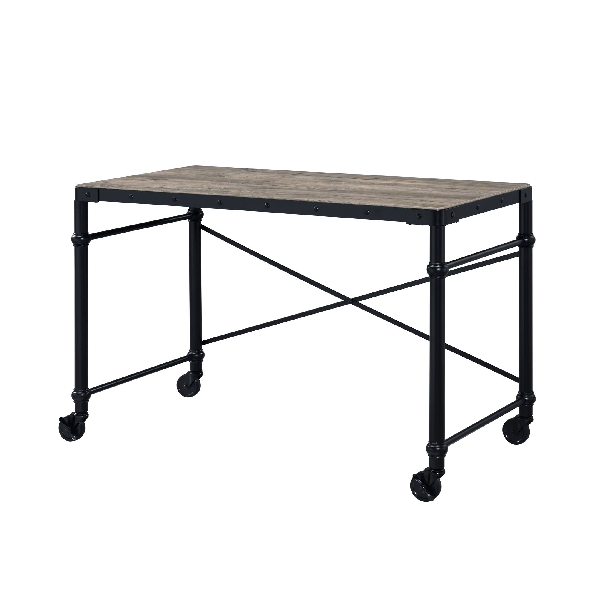 Oklarth Rustic Writing Desk - Black / Oak