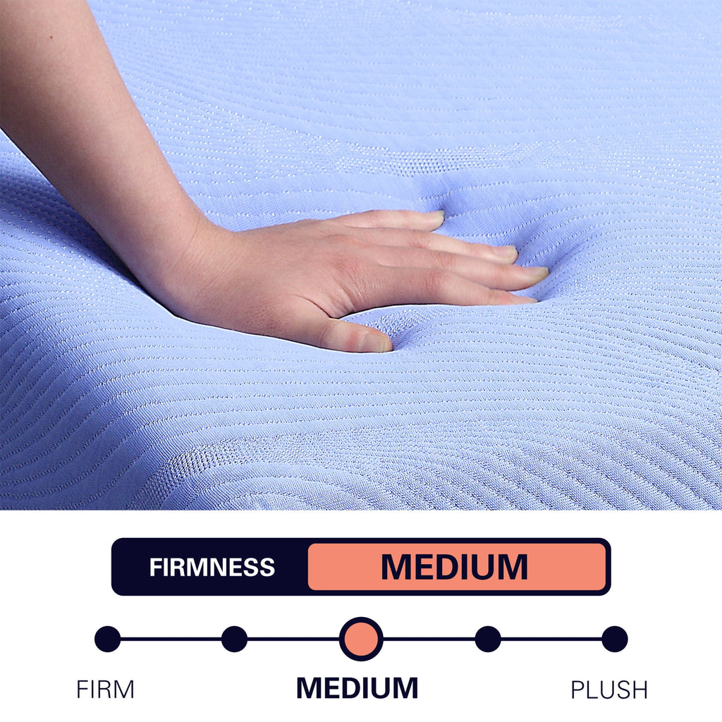 Refresh - 12" Flex Head Memory Foam Hybrid Mattress And Adjustable Base Bundle - Blue - Queen