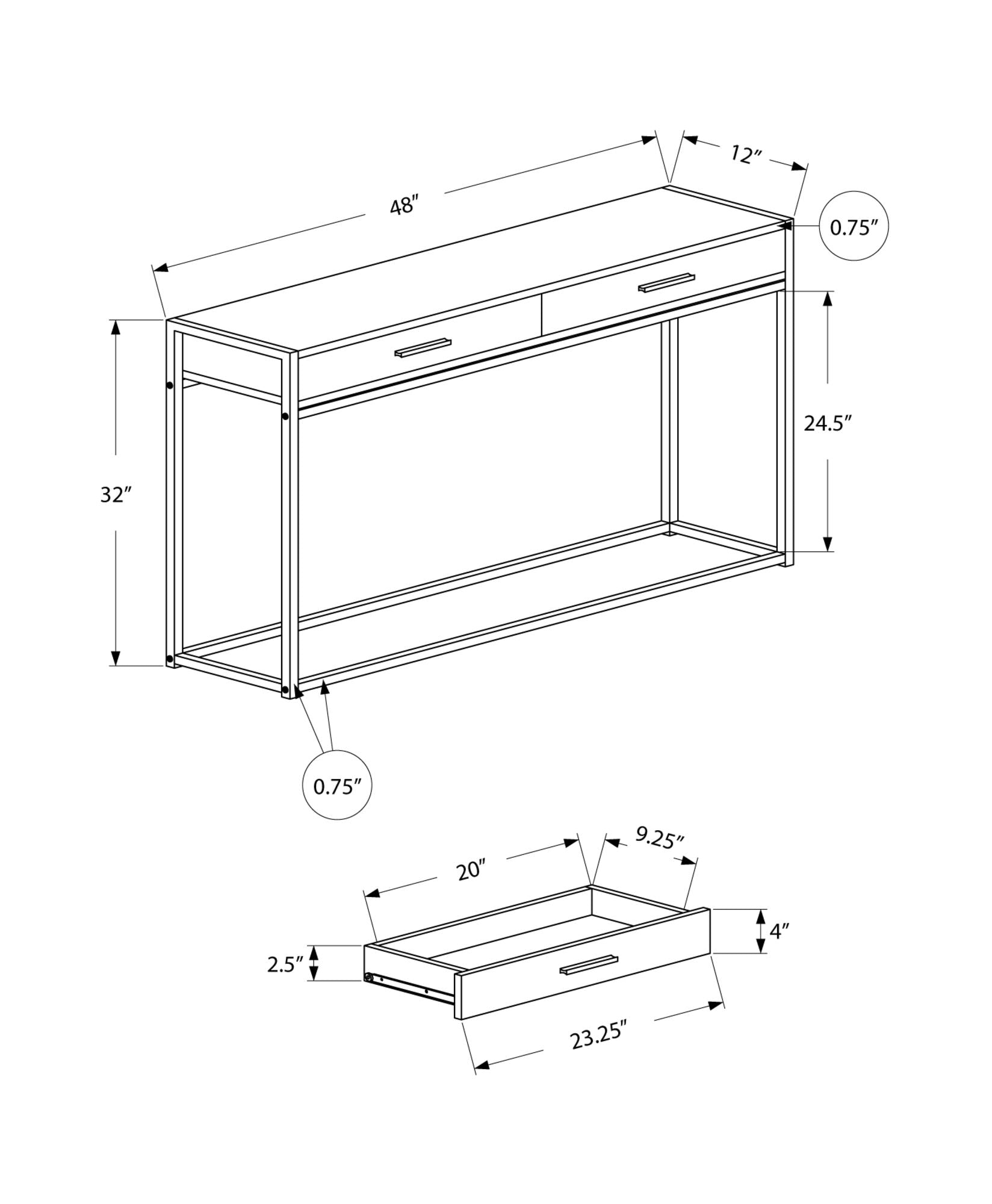 Accent Console Table for Entryway with Storage Drawers