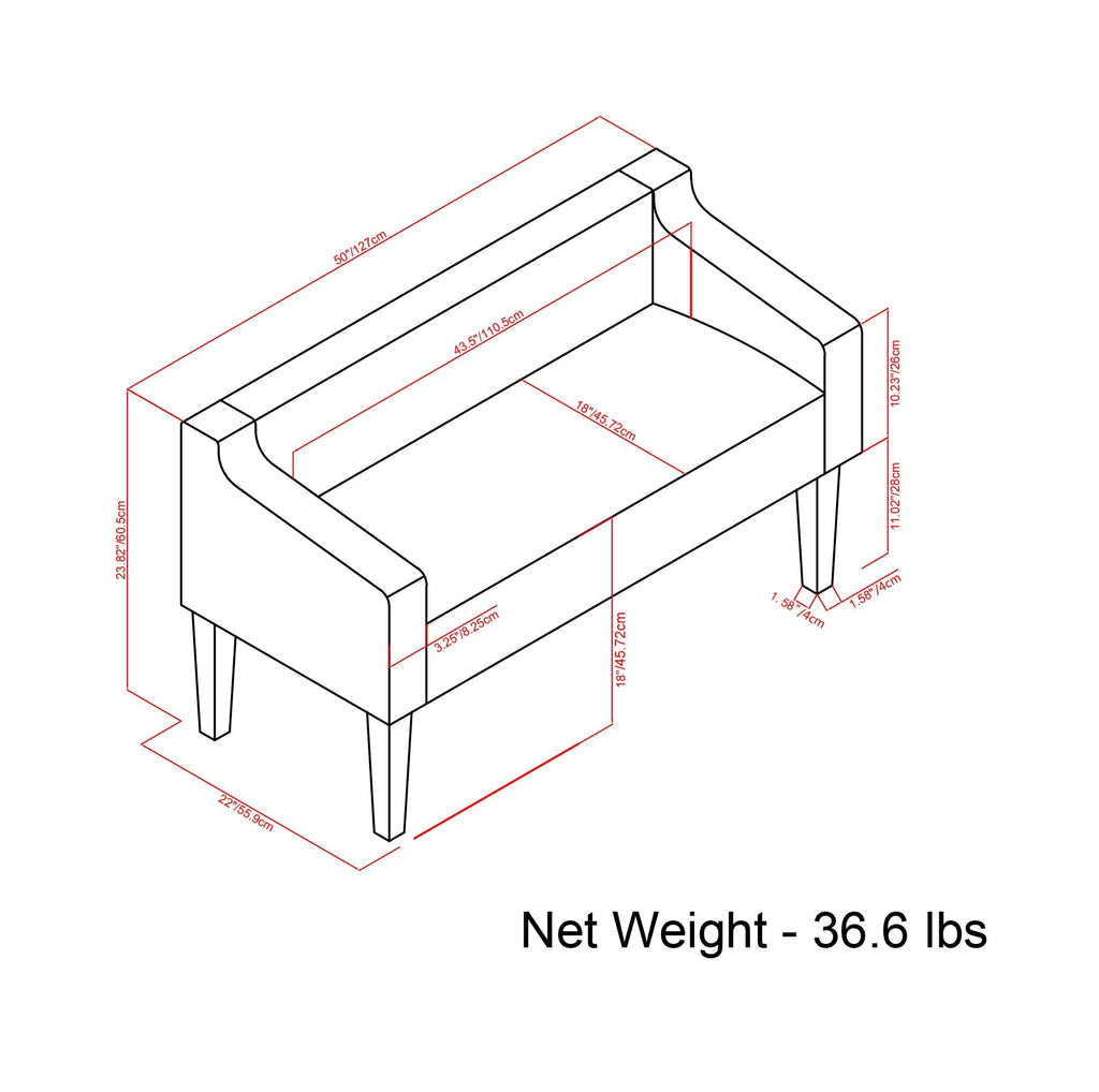 Parris Upholstered Bench - Platinum