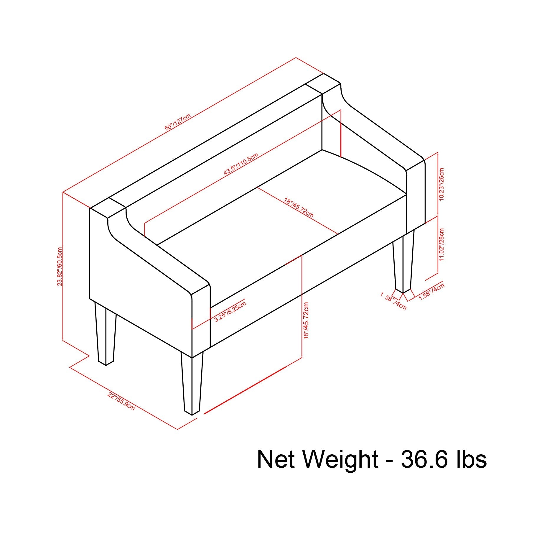 Parris Upholstered Bench - Platinum