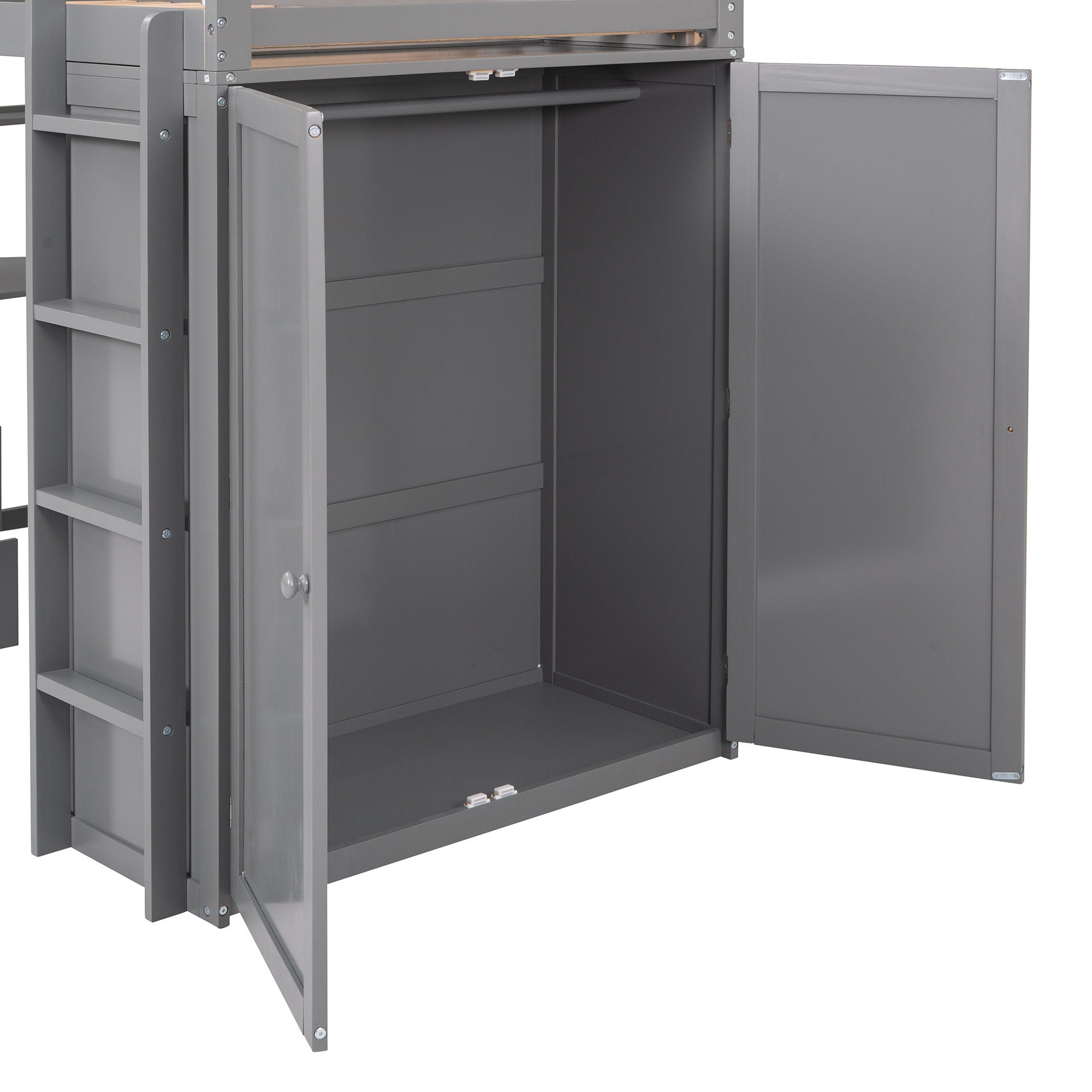 Loft Bed With Drawers, Desk, And Wardrobe