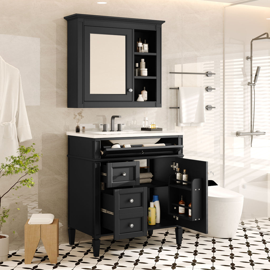 Bathroom Vanity With Medicine Cabinet and Storage
