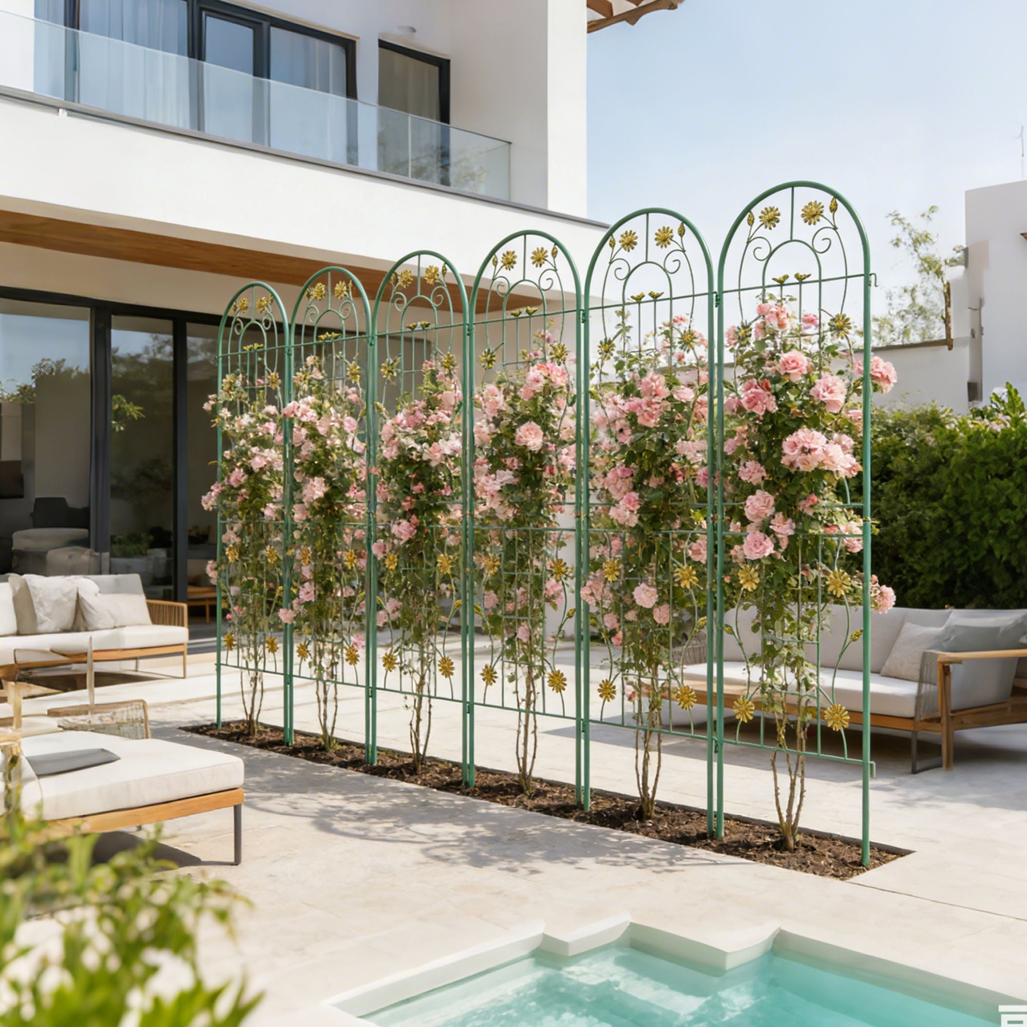 Metal Garden Trellis Rustproof Trellis For Climbing Plant Outdoor Flower Support