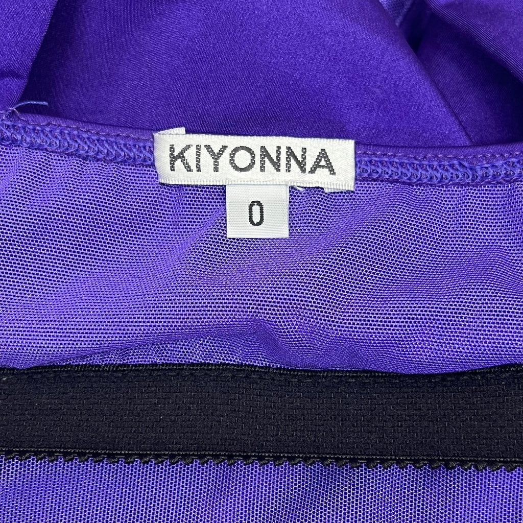 KIYONA Crossover Strap Ruched Built In Bra 1 Piece Swimsuit Women's Sz 0 Purple