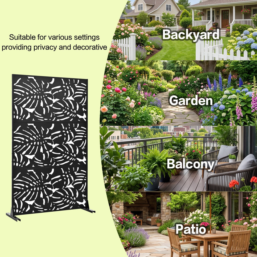 Metal Privacy Screens 3.3Ft x 6Ft Outdoor and Indoor Divider