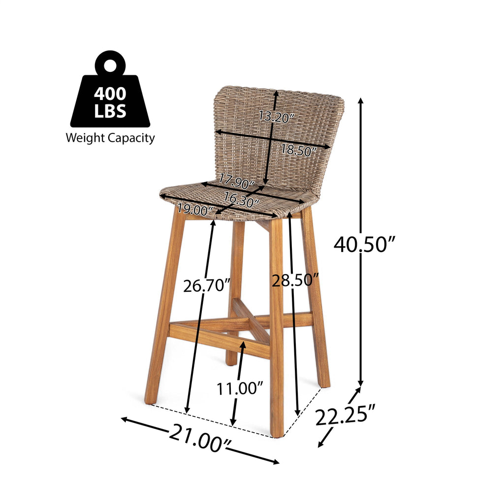 Lymington Outdoor Bar Stool Set of 2