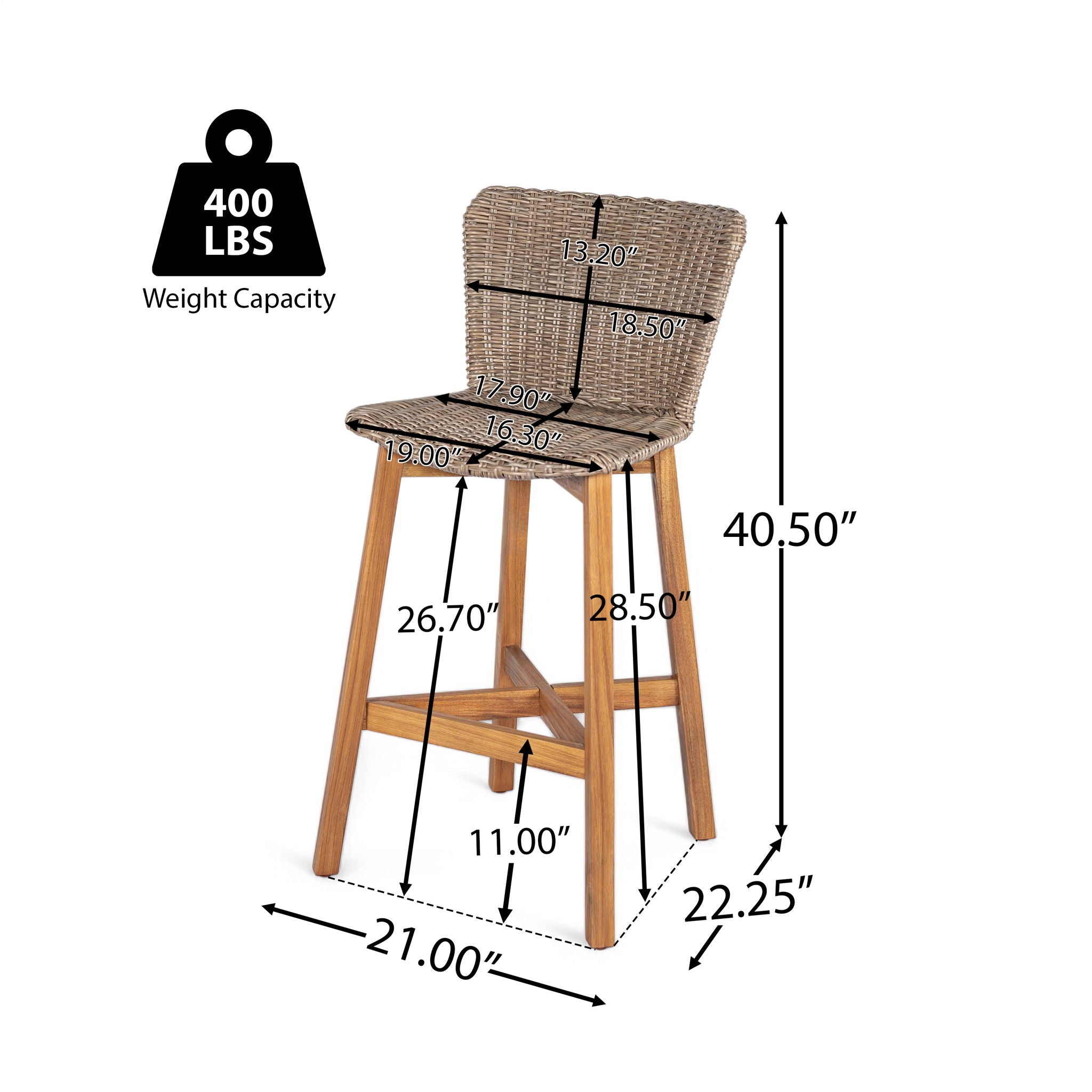 Lymington Outdoor Bar Stool Set of 2