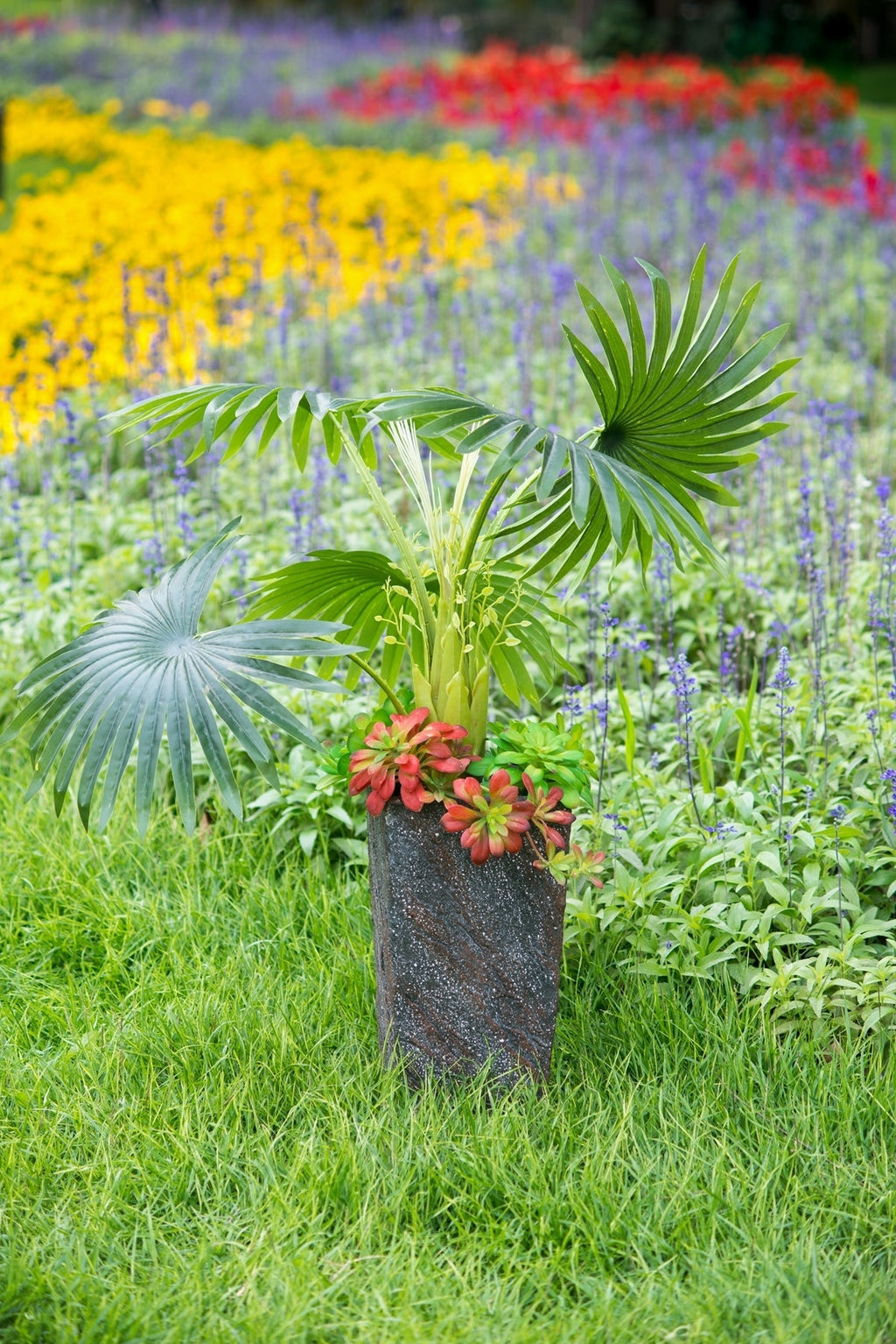 9.4x9.4x18.1' Cement Planter Large, Indoor Outdoor Garden Functional Decor