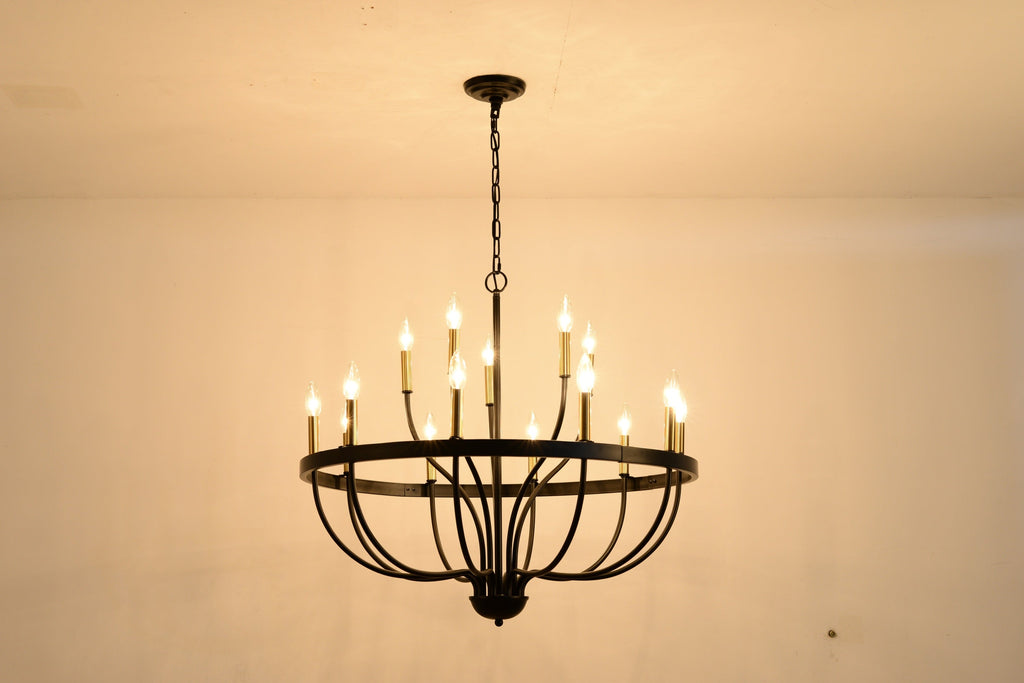 18-Light Industrial Iron Candle Chandelier