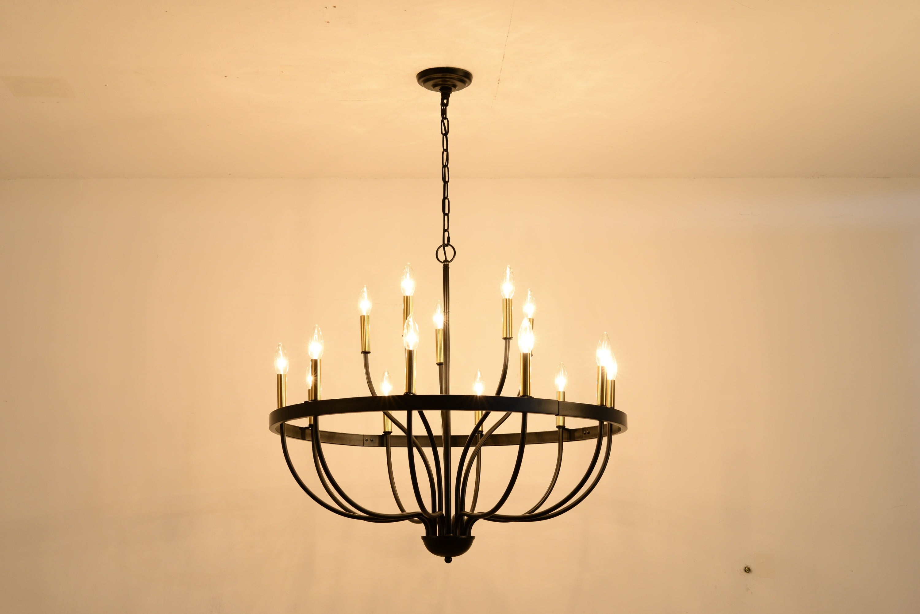 18-Light Industrial Iron Candle Chandelier