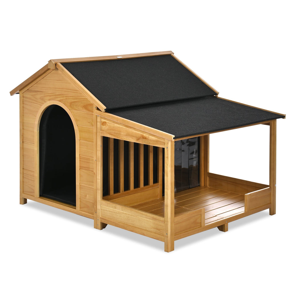 60.2 Inch Large Outdoor Dog House with Insulated Liner