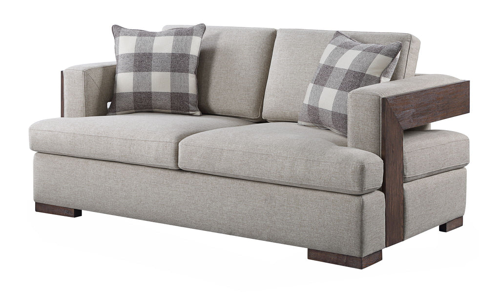 Niamey Loveseat With 2 Toss Pillows - Walnut