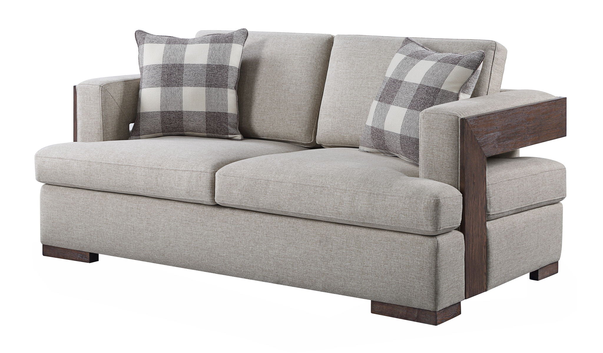 Niamey Loveseat With 2 Toss Pillows - Walnut