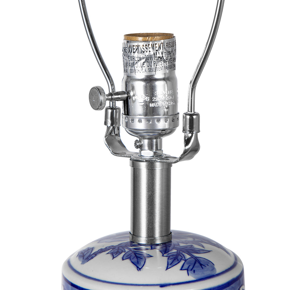 13x25' Blue and White Ceramic Vase Lamp