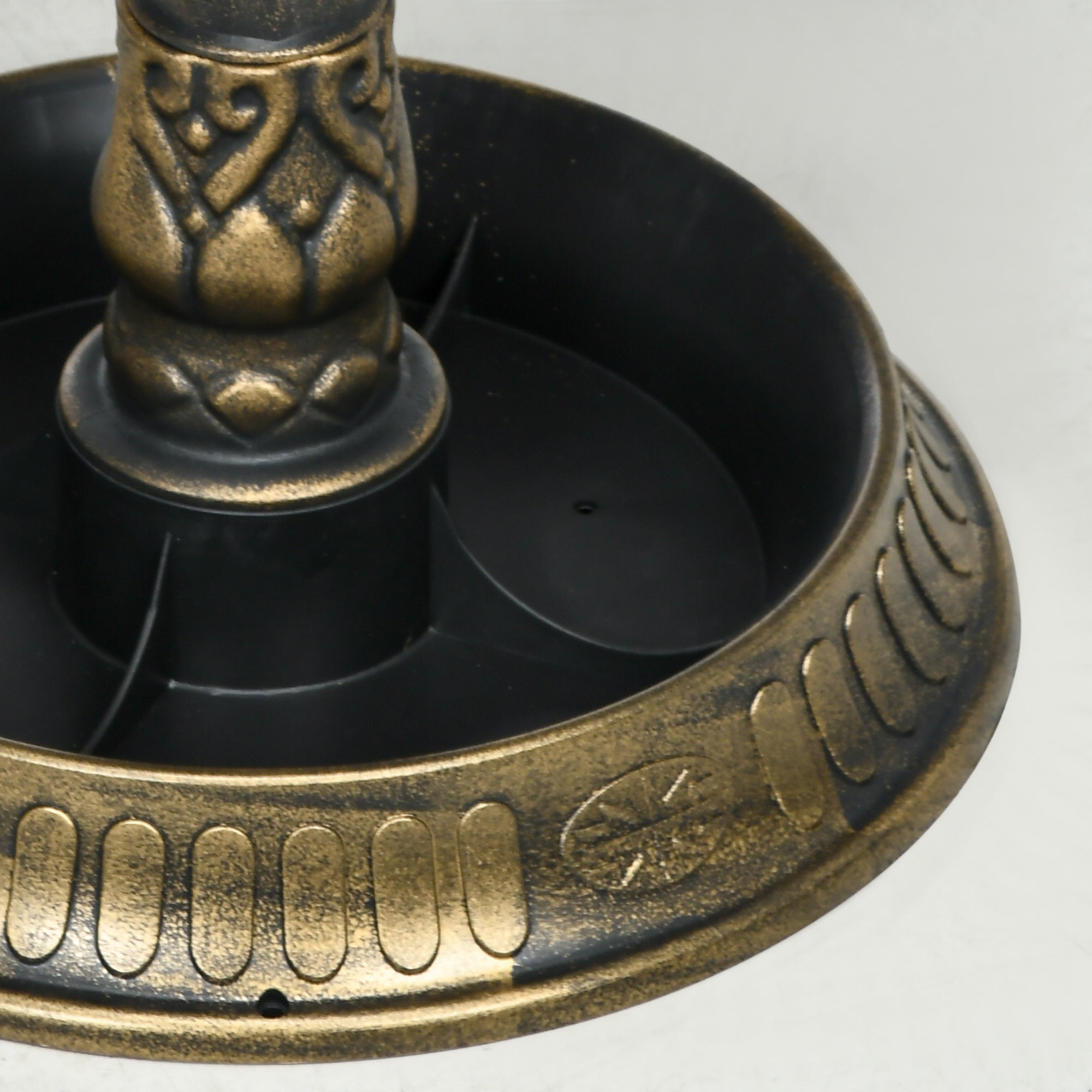 Outsunny 28" Antique Bronze Bird Bath with Pedestal Flower Planter Base