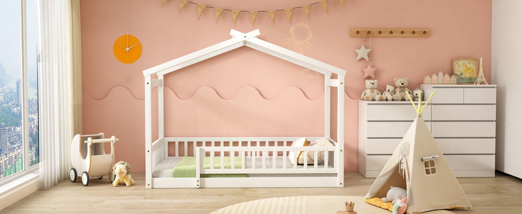 Bed House Bed Frame With Fence