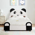 Twin Size Cute Panda-Shaped Kids Bed with Velvet Fabric