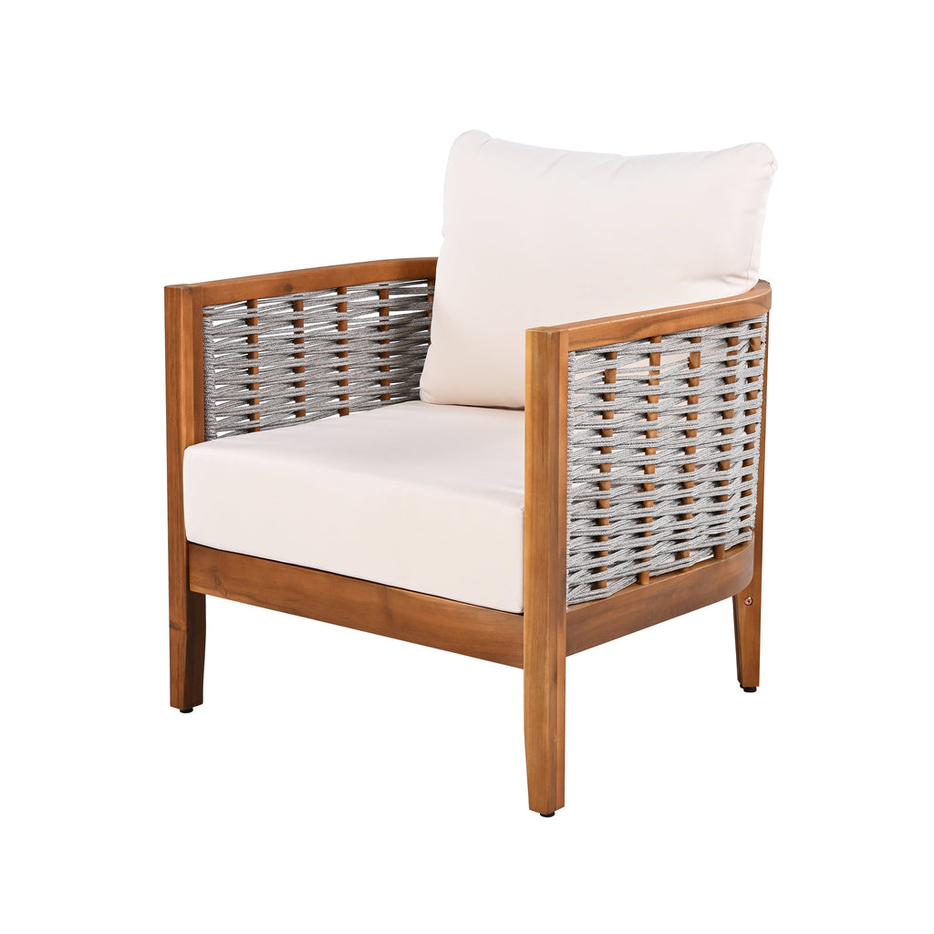 Outdoor Unique Tub Design 4-Seat Sofa Set with Woven Rope