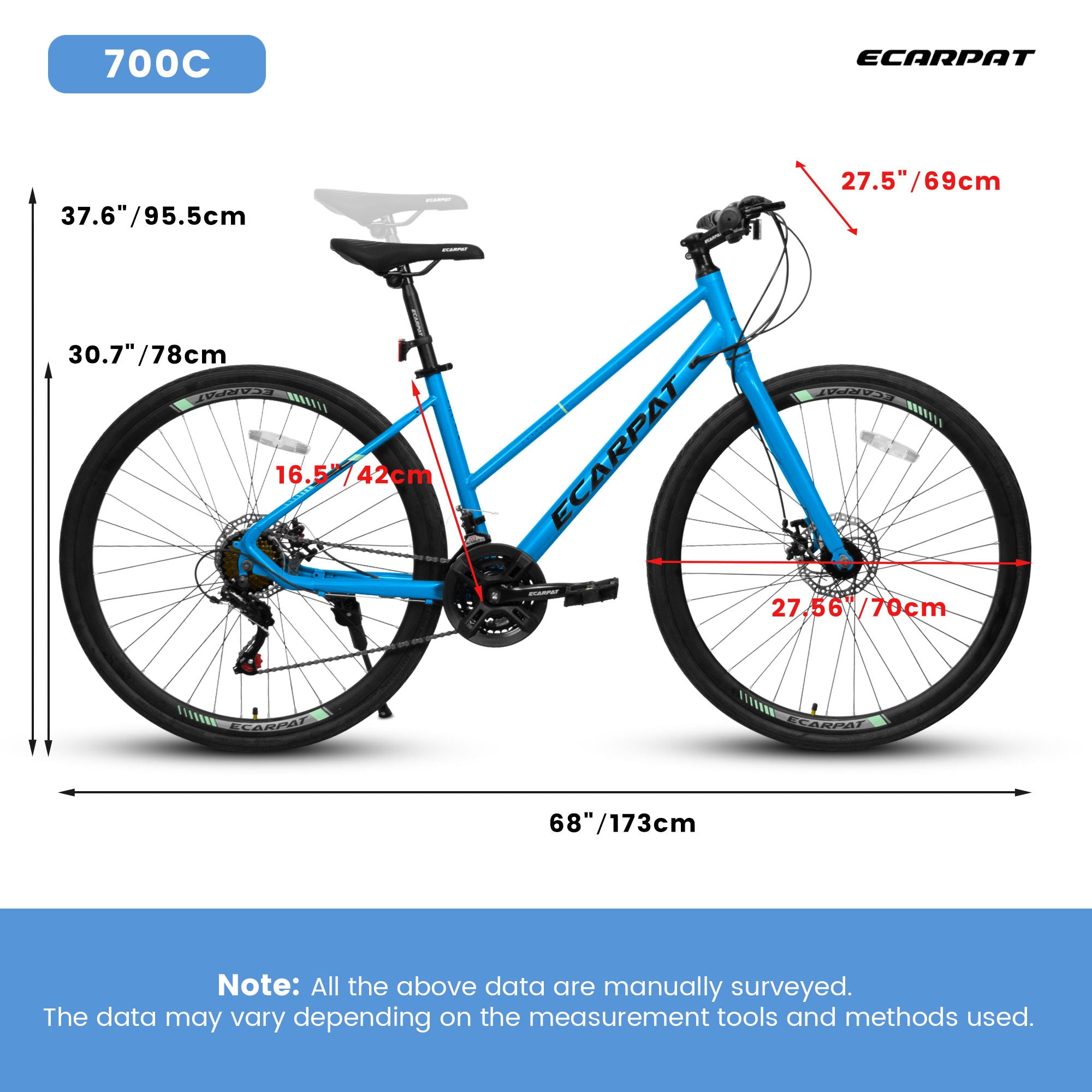 A28250 Road Bike With Aluminum Alloy Wheels, 21-Speed Gear System