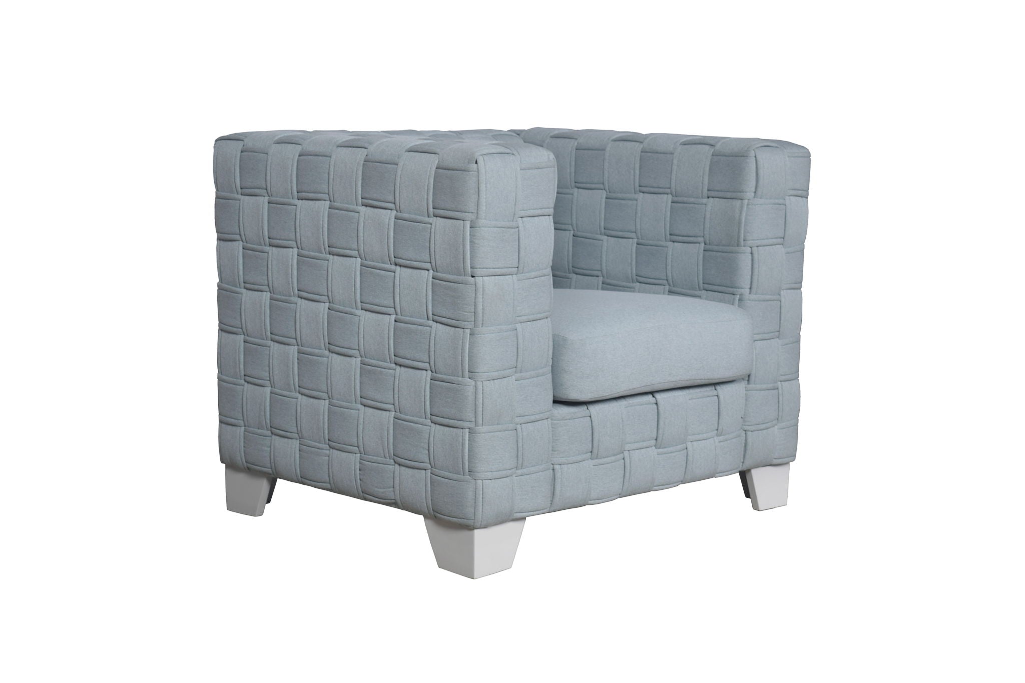 Saree Chenille Chair - Light Blue