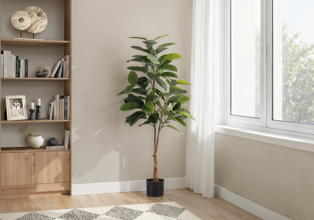 52" Tall Artificial Rubber Tree Plant - Indoor Faux Greenery