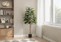 52" Tall Artificial Rubber Tree Plant - Indoor Faux Greenery