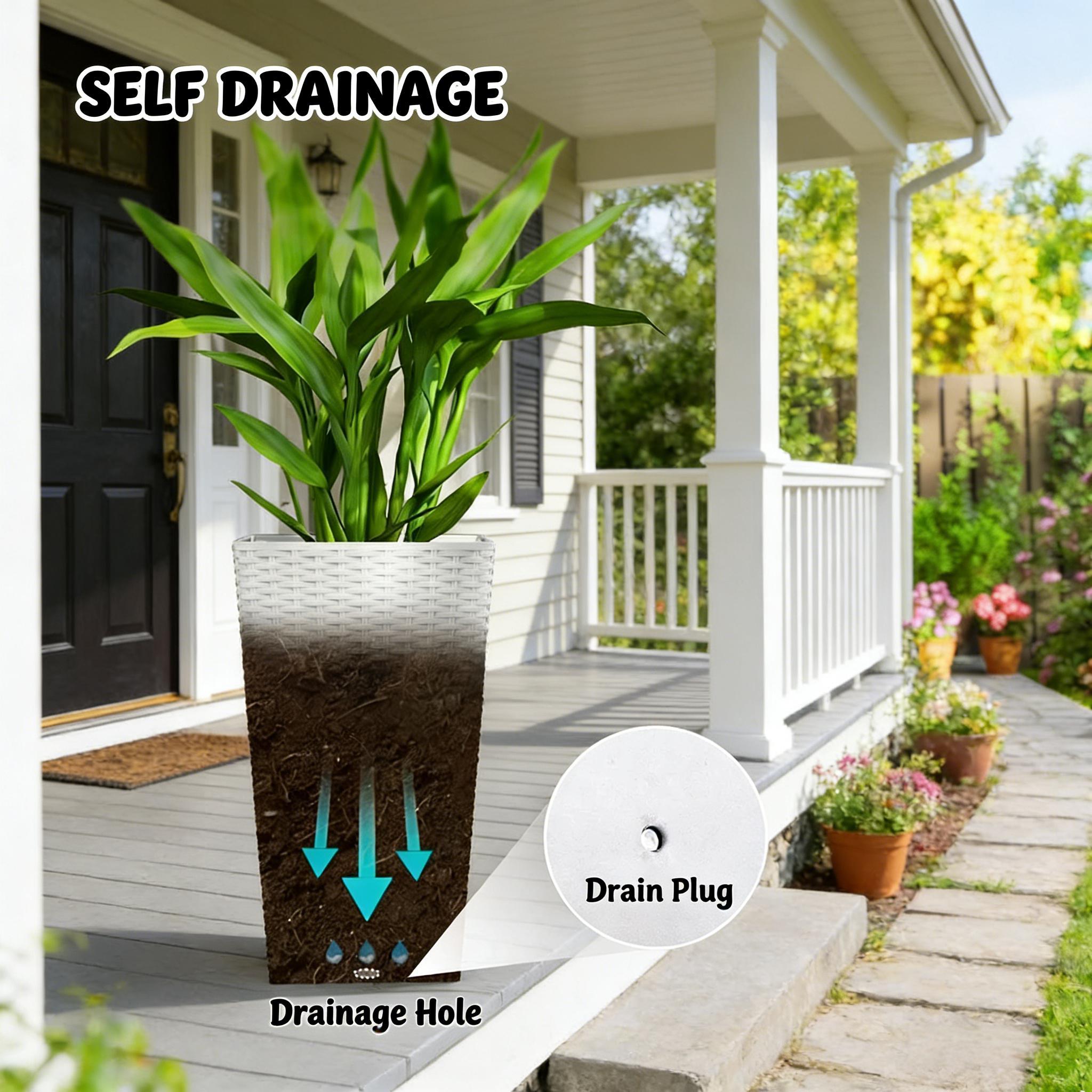 Spacious Plant Pots, Plants Box Set of 3, Tall Planters Box