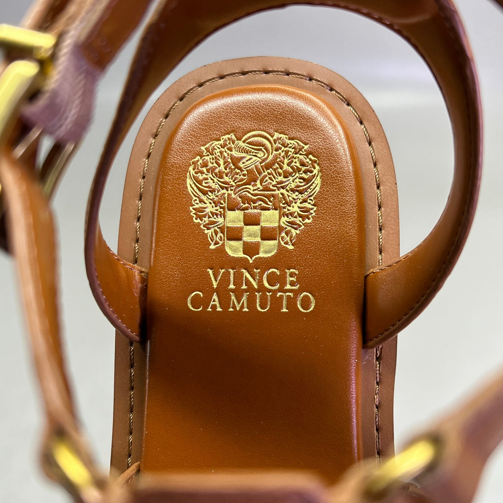 VINCE CAMUTO Leather Studded Gladiator Sandals Women's Sz 7M Caramelo VC-Claira
