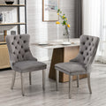 A&A Furniture Nikki Collection Modern Velvet Upholstered Dining Chairs - Set of 2
