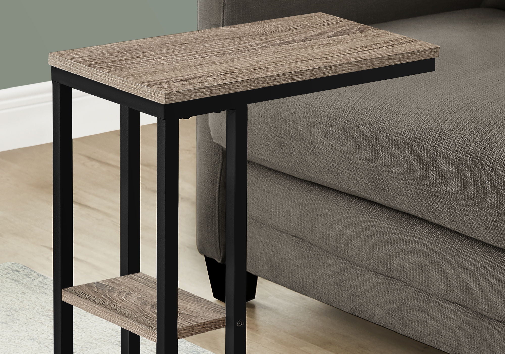 Accent Table, C-Shaped, Marble Look Contemporary & Modern Convenient Design