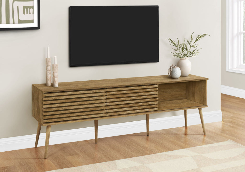 72-Inch Walnut TV Stand - Media Entertainment Center