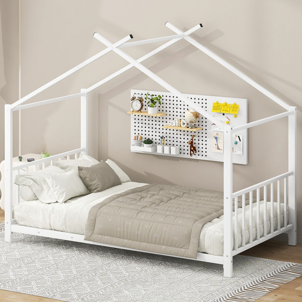 Metal House Platform Bed With Modern Design And Durable Frame