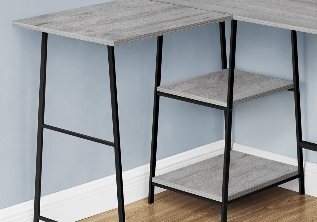 L-Shape Corner Computer Desk with Storage Shelves