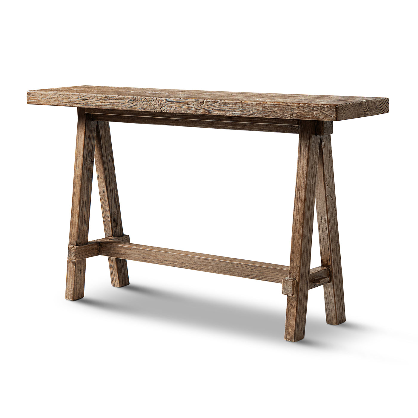 Hawthorne 60'' Solid Reclaimed Elm Trestle Console Table
