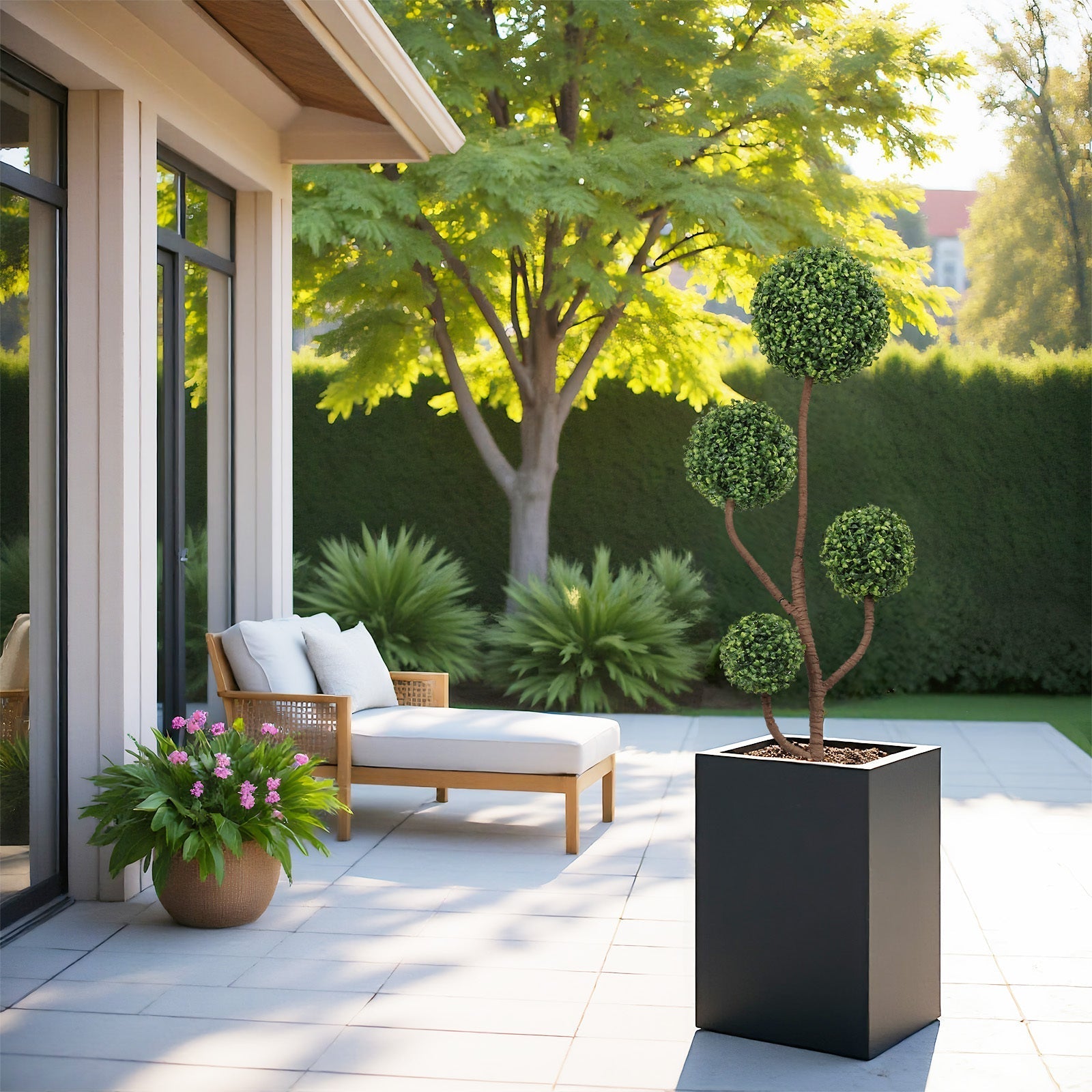 4ft Tall Artificial Boxwood Topiary Tree