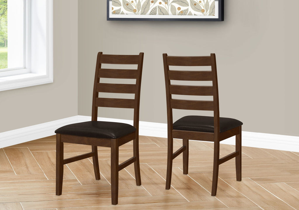 Transitional Upholstered Dining Chairs Set of 2 - Brown