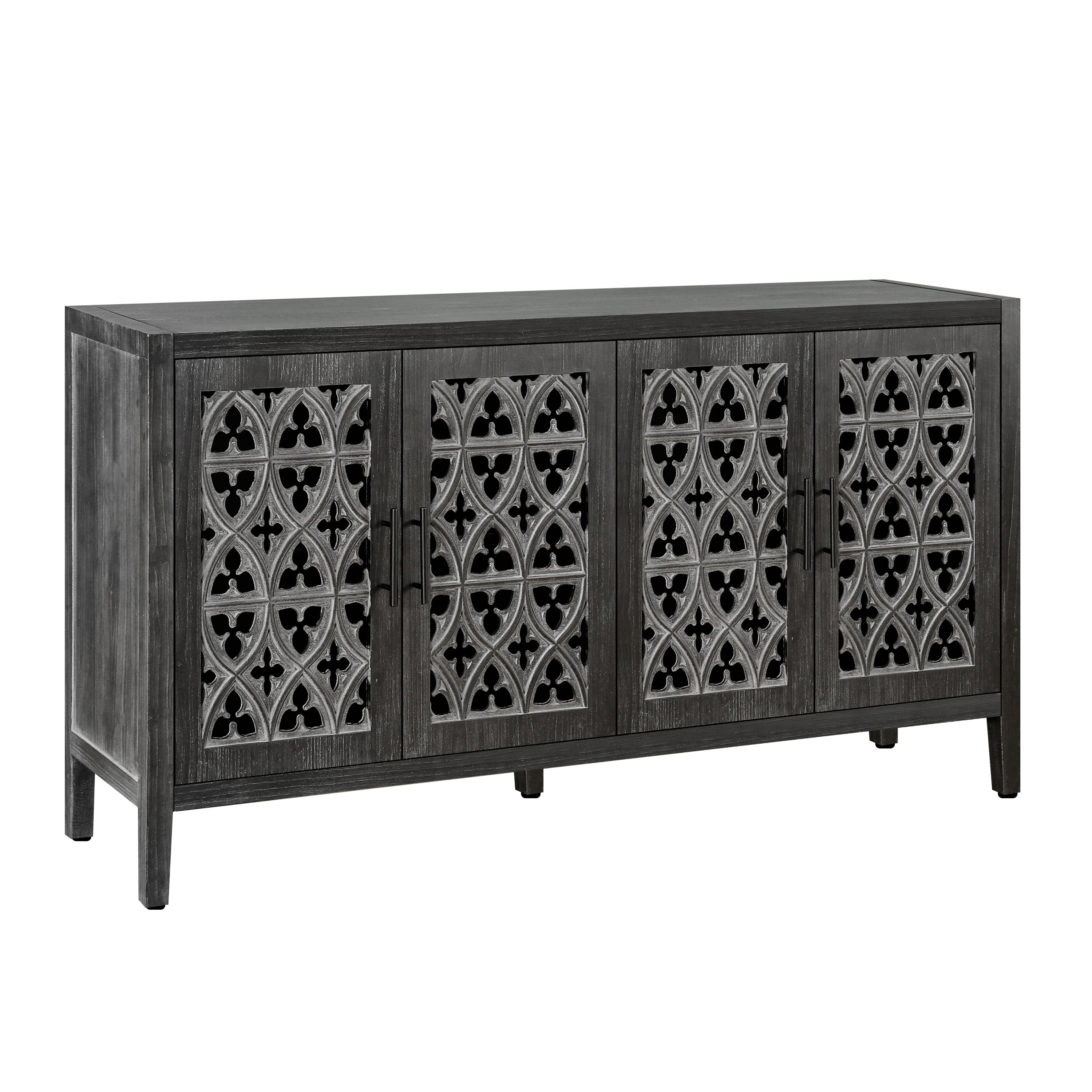Hollow Four Door Antique Cabinet, American Country Style