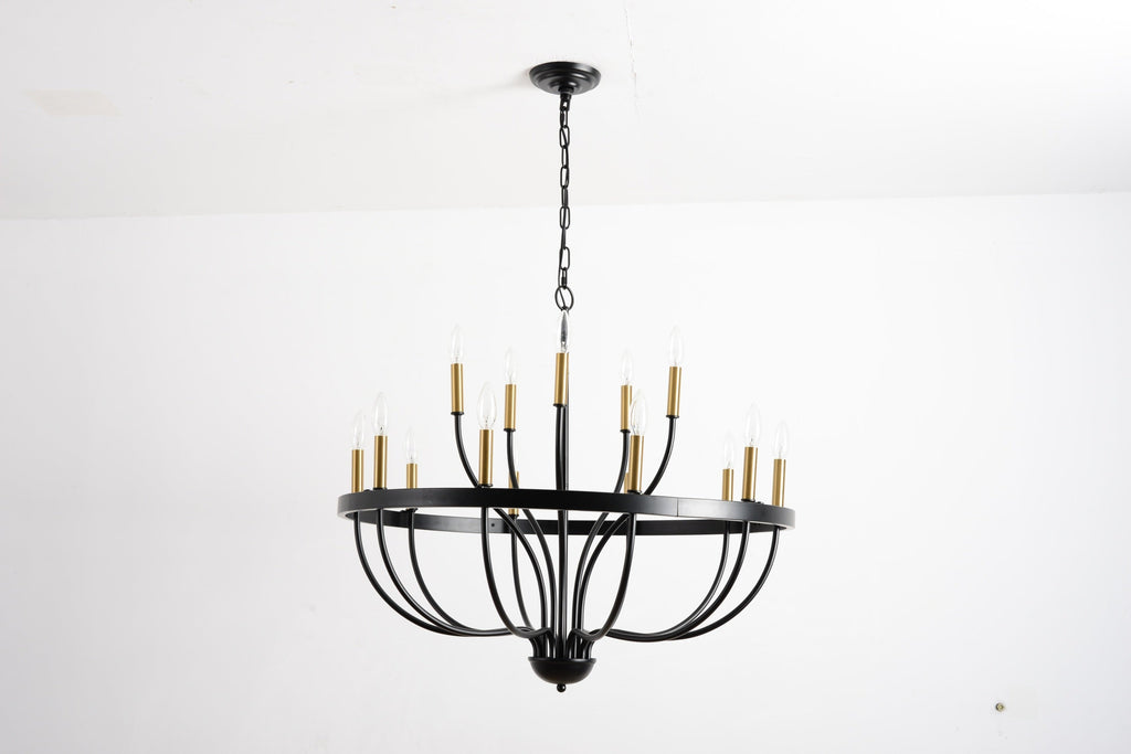 18-Light Industrial Iron Candle Chandelier