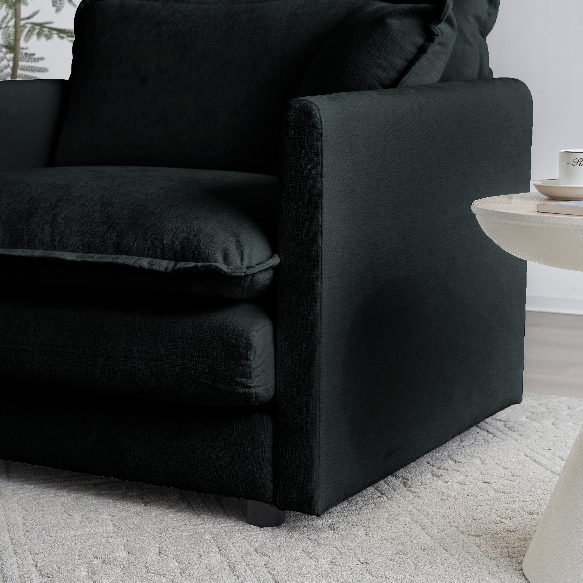 Comfy Deep Single Seat Sofa Upholstered Reading Armchair