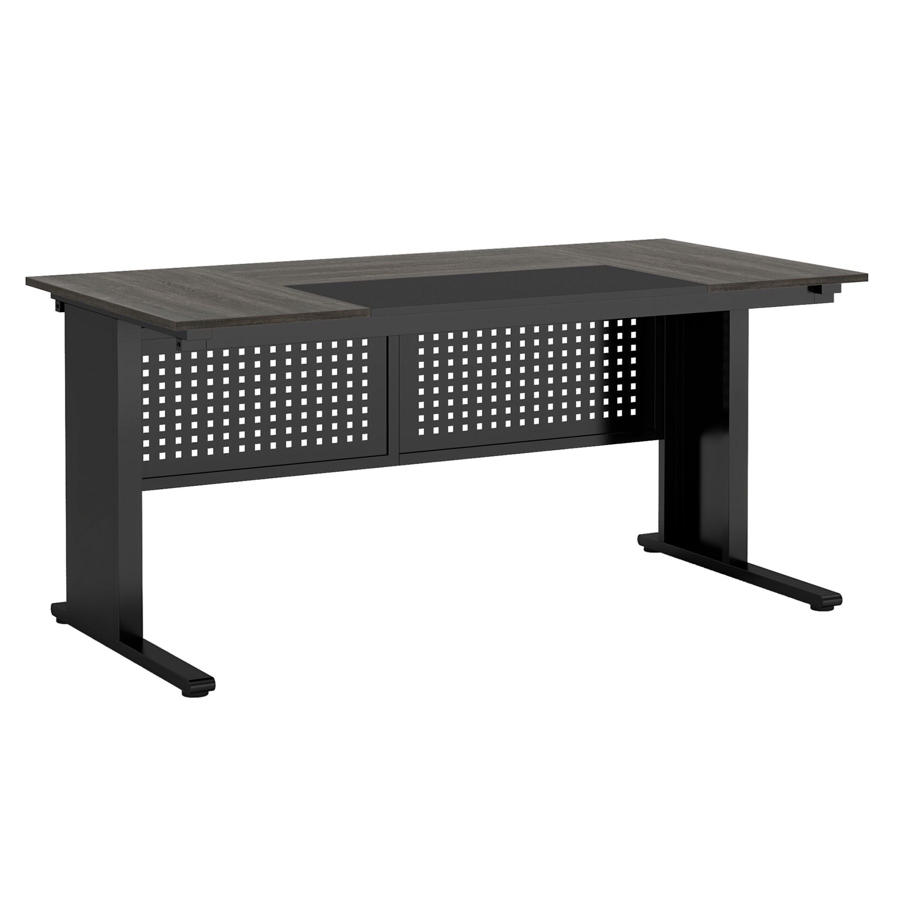 L-Shaped Executive Desk With File Cabinet, Office Workstation With Drawers, Shelves & Storage