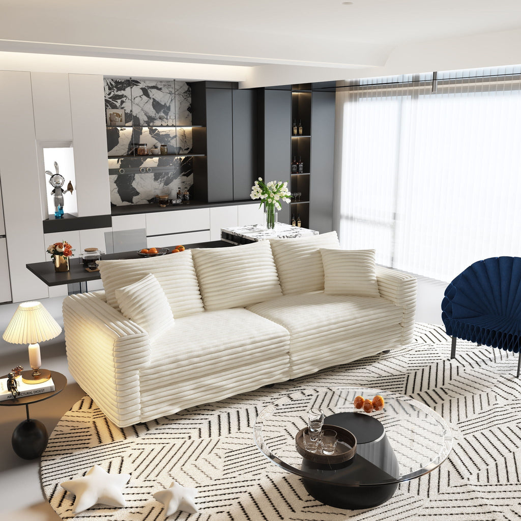 4 Seat Modern Comfy Upholstered Sofa Cloud Couch