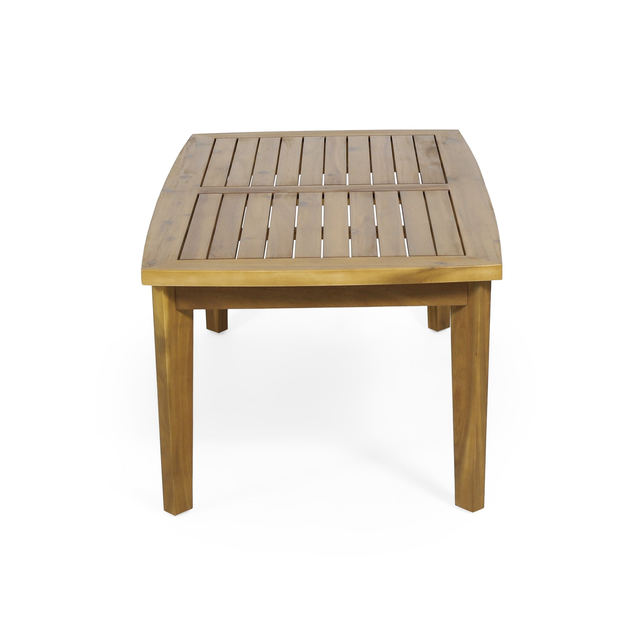 2-Person Outdoor Acacia Wood Patio Seating Group with Cushions and Coffee Table