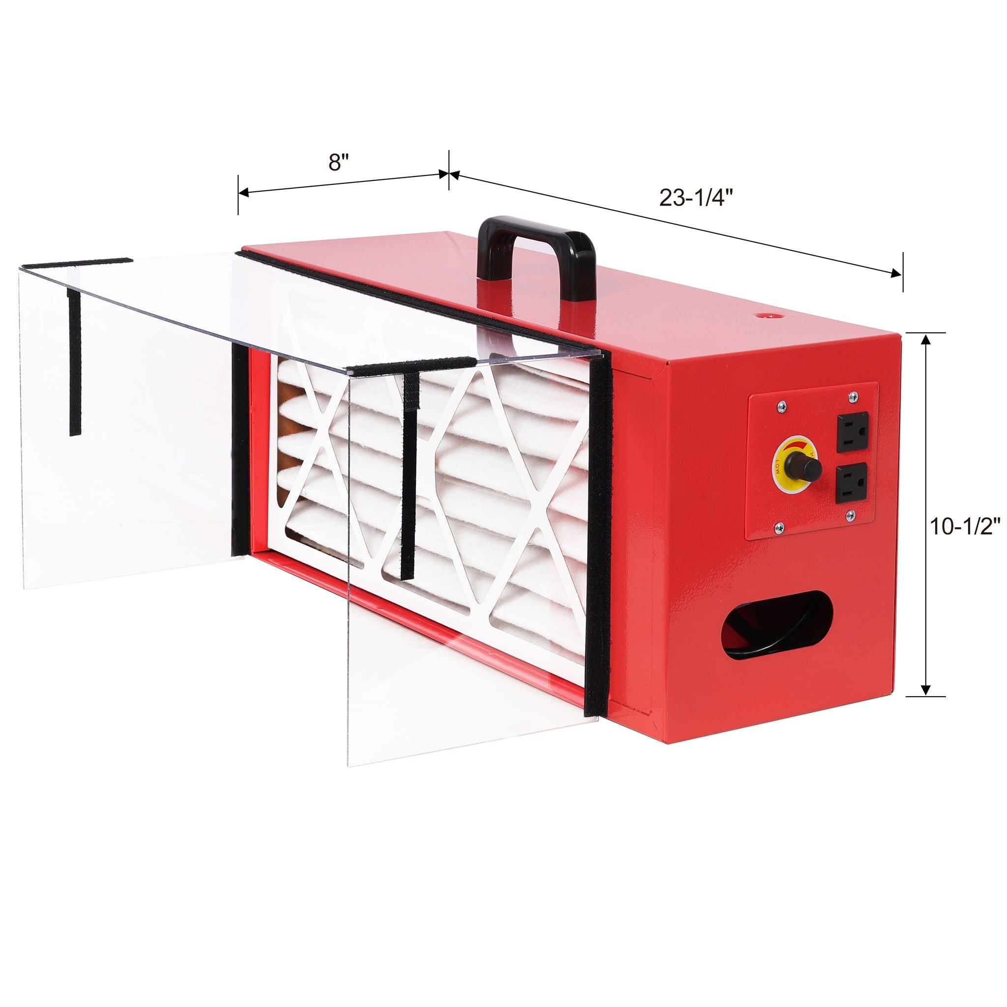Portable Tabletop Dust Collector With HEPA Filter - Red